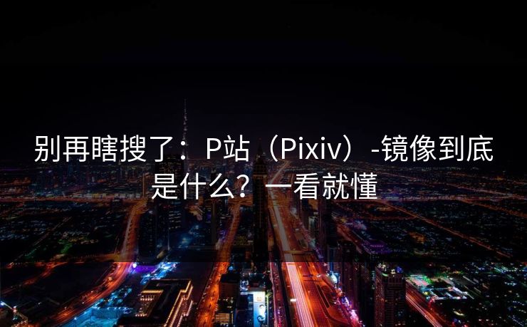 别再瞎搜了：P站（Pixiv）-镜像到底是什么？一看就懂