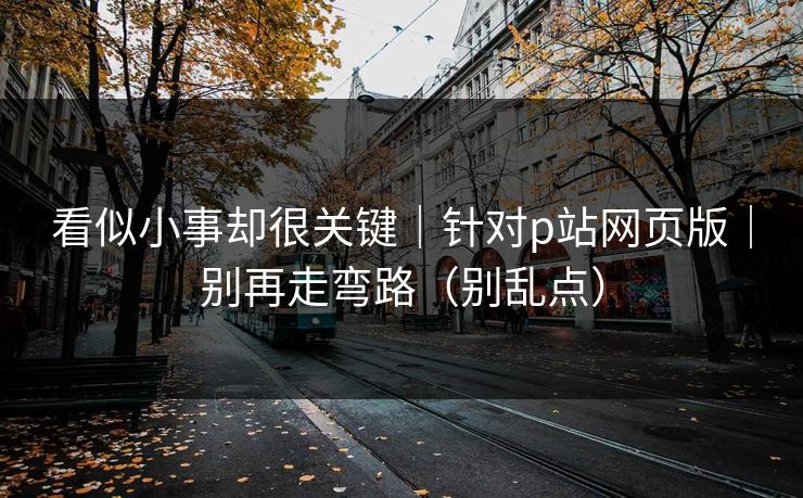 看似小事却很关键｜针对p站网页版｜别再走弯路（别乱点）