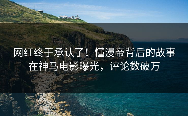 网红终于承认了！懂漫帝背后的故事在神马电影曝光，评论数破万