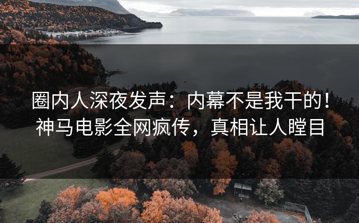 圈内人深夜发声：内幕不是我干的！神马电影全网疯传，真相让人瞠目